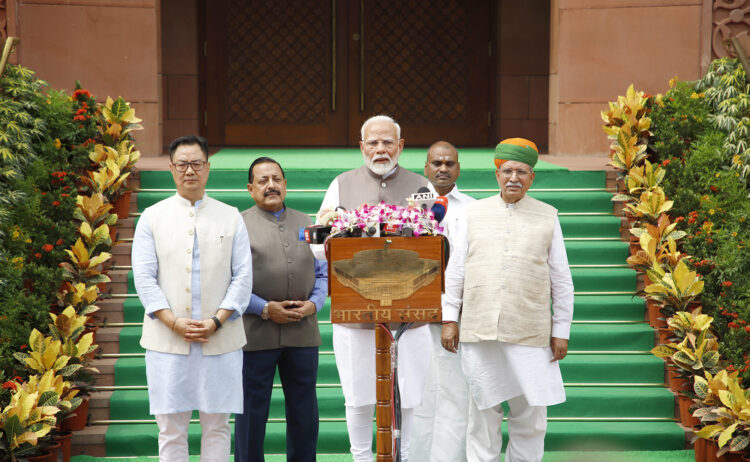 PM remarks on beginning of Budget Session at Parliament House, in New Delhi on July 22, 2024.